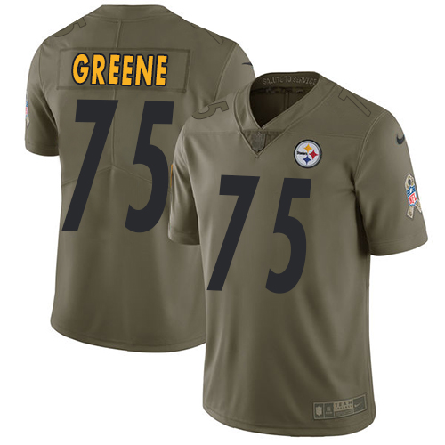 Nike Steelers #75 Joe Greene Olive Men's Stitched NFL Limited Salute to Service Jersey
